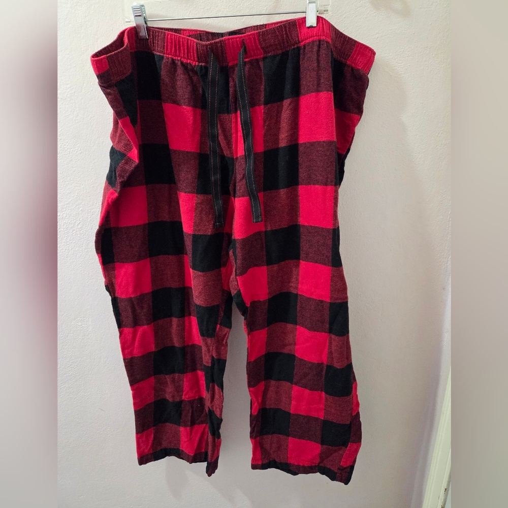 100% Cotton Flannel Womens Pajama Pants Red Plaid Size 3X